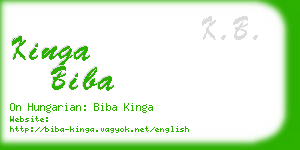 kinga biba business card